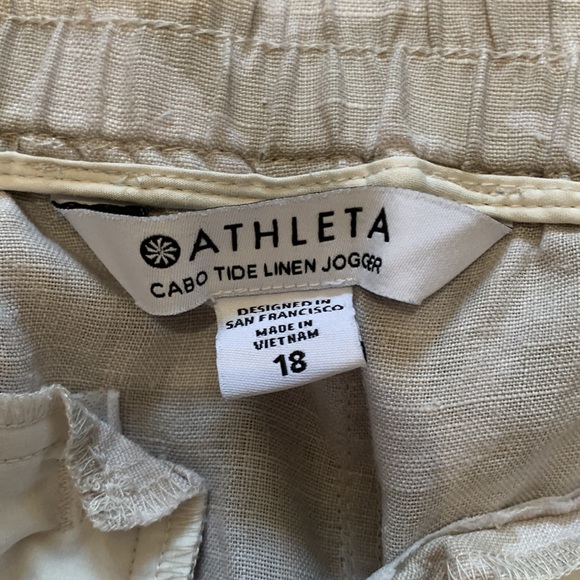 ATHLETA Neutral Camo Cabo Linen Joggers - sz 18 - Picture 8 of 14
